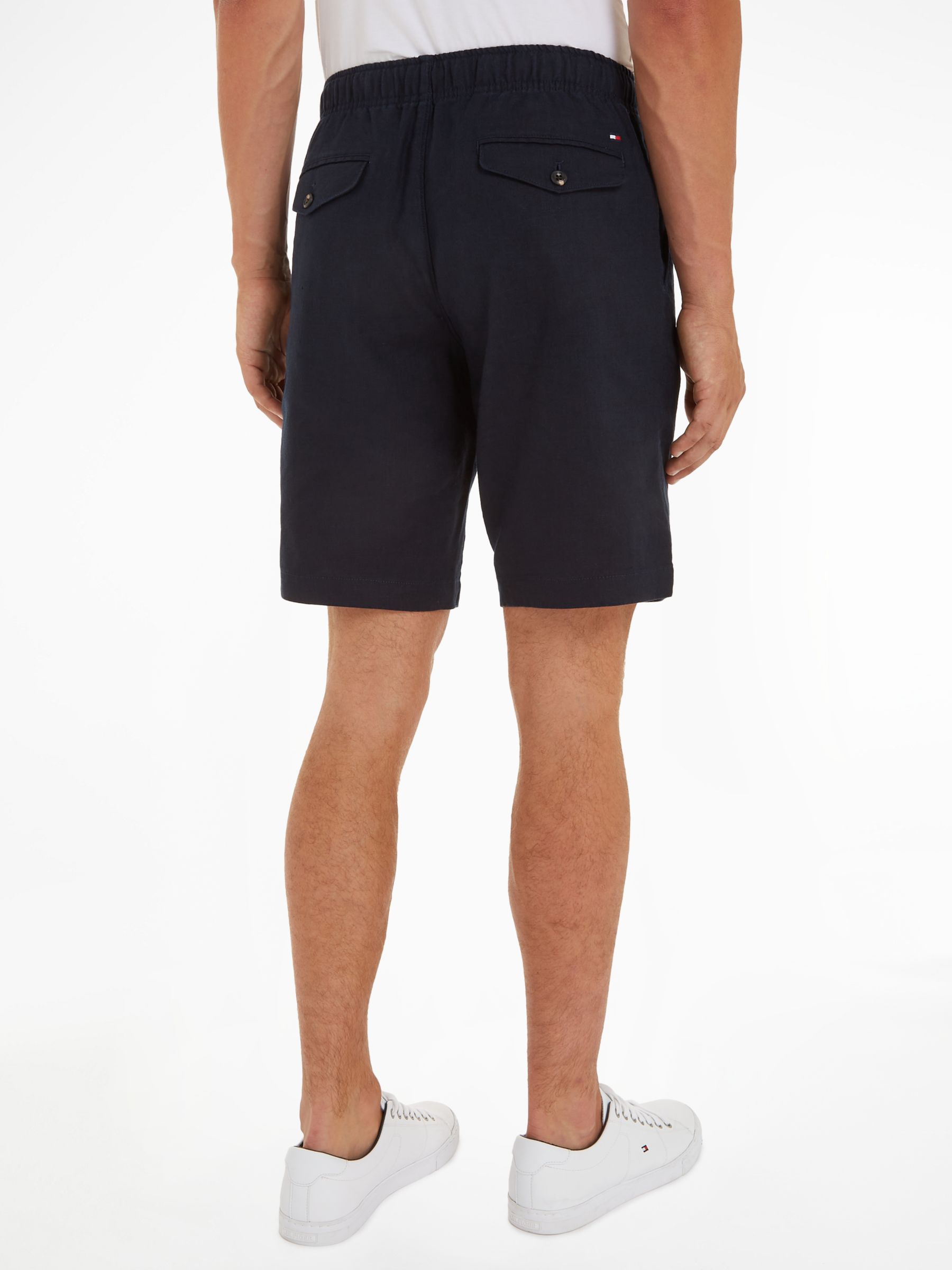 Tommy Hilfiger Harlem Linen Shorts, Desert Sky, 30R