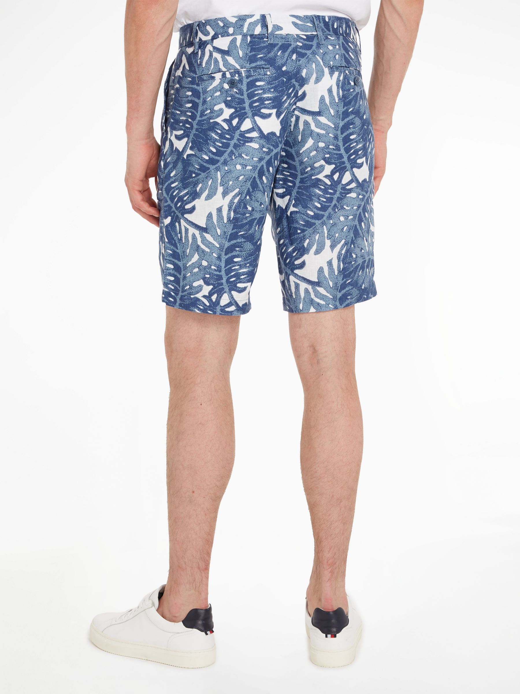 Tommy Hilfiger Harlem Linen Floral Shorts, Blue, 30R
