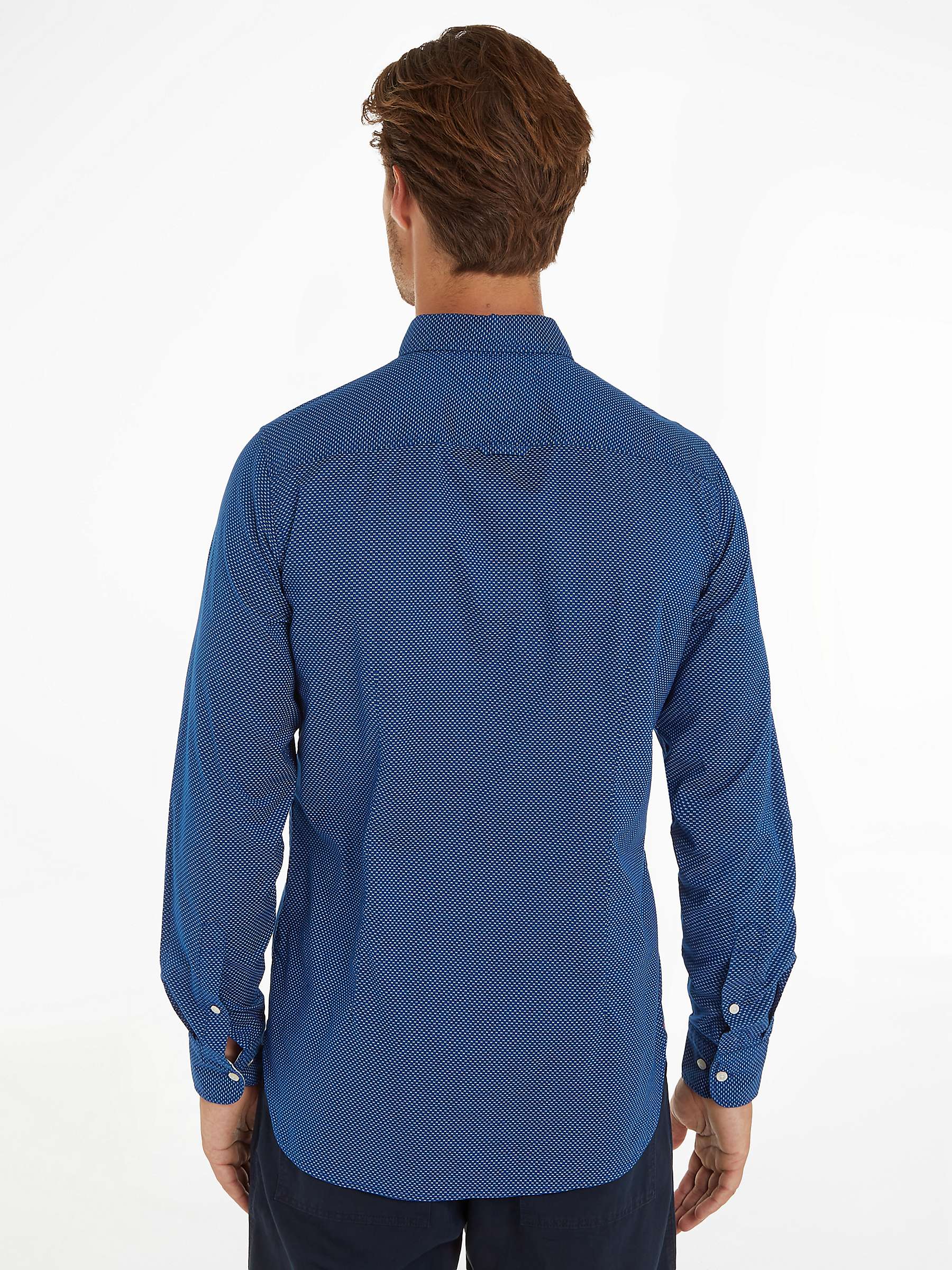 Buy Tommy Hilfiger Mini Print Slim Fit Shirt, Blue/White Online at johnlewis.com