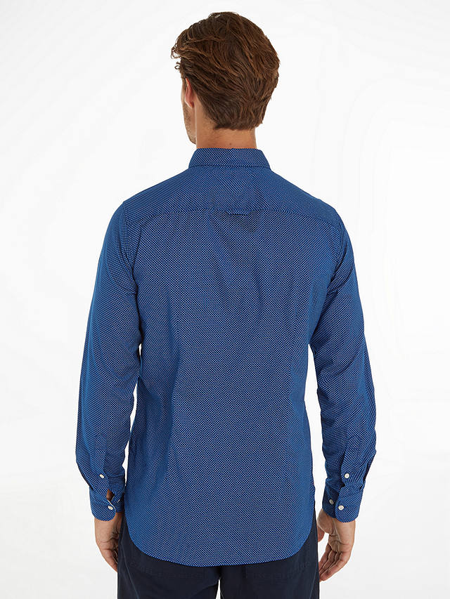 Tommy Hilfiger Mini Print Slim Fit Shirt, Blue/White