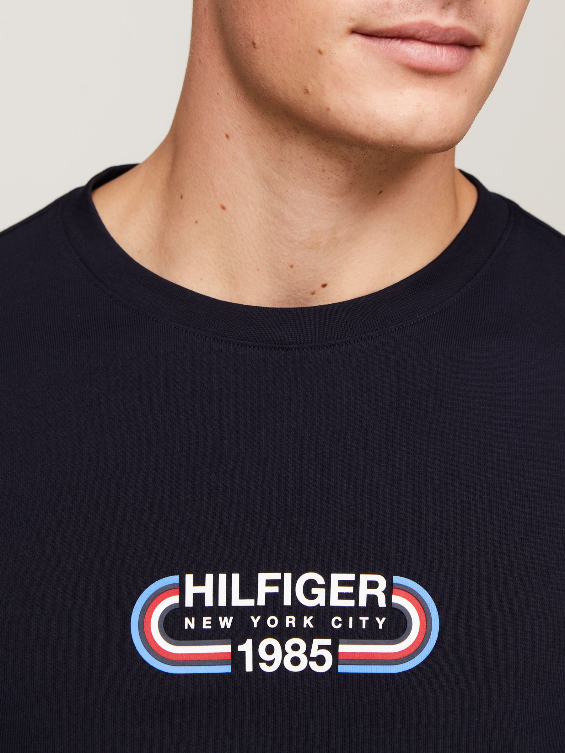 Buy Tommy Hilfiger Track Graphic T-Shirt, Desert Sky Online at johnlewis.com