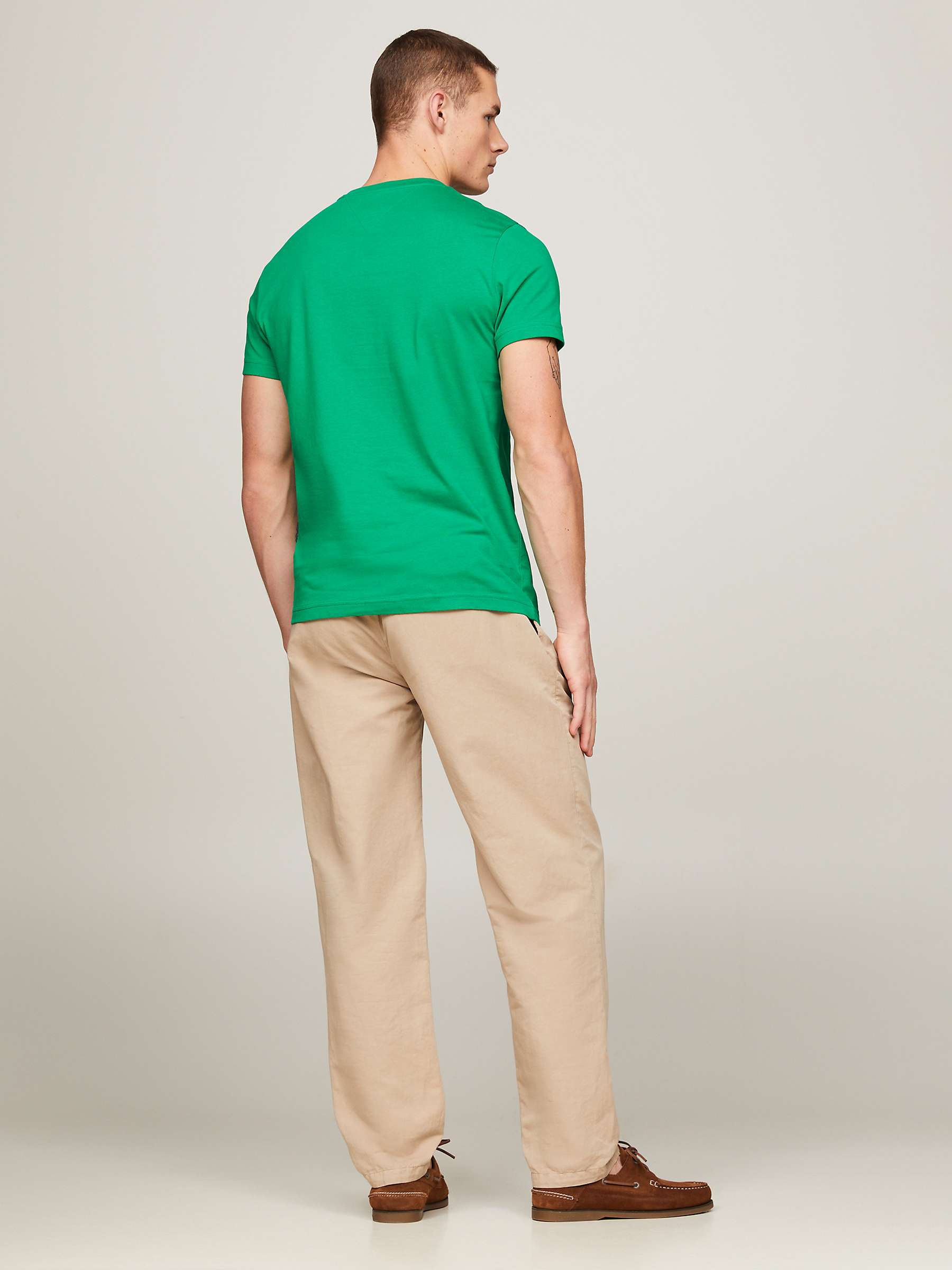 Buy Tommy Hilfiger Cotton Logo Top,  Olympic Green Online at johnlewis.com