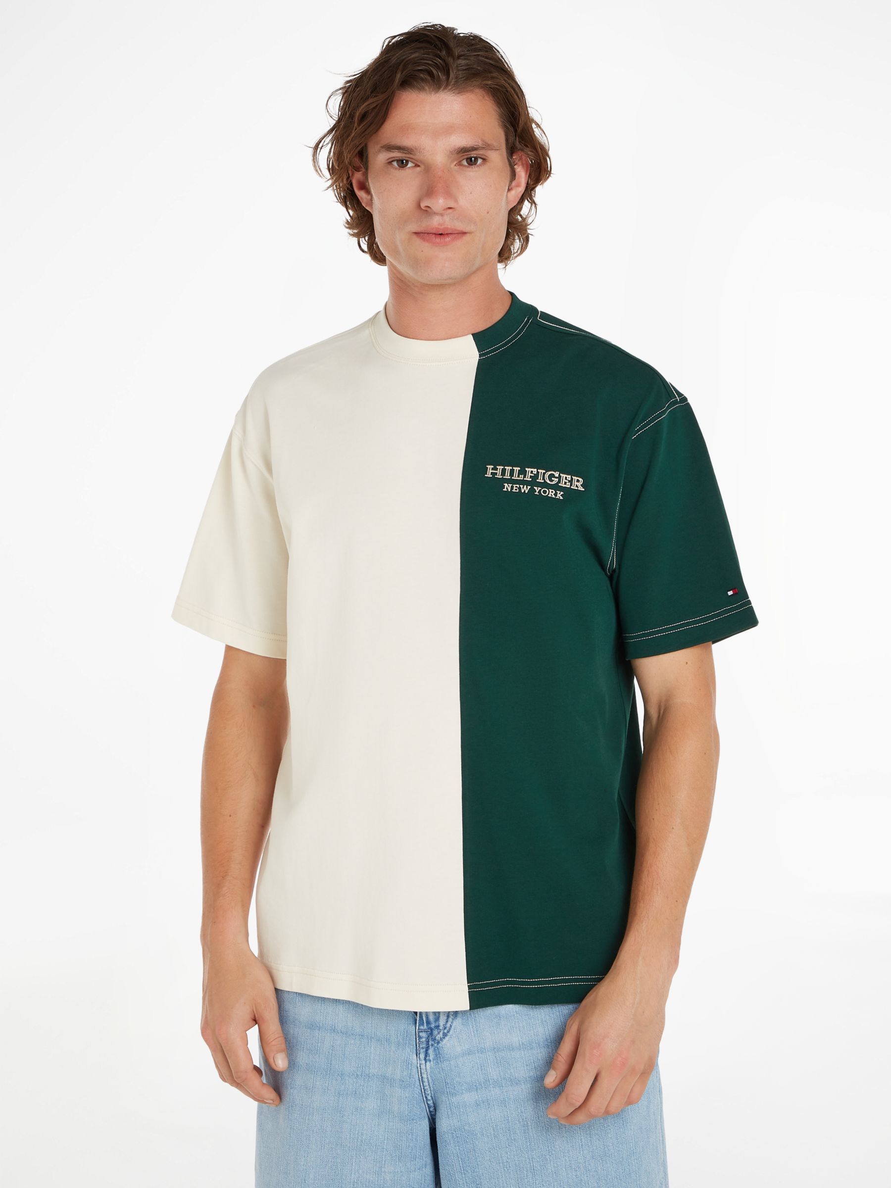 Tommy Hilfiger Colourblock T-Shirt, White/Multi, L