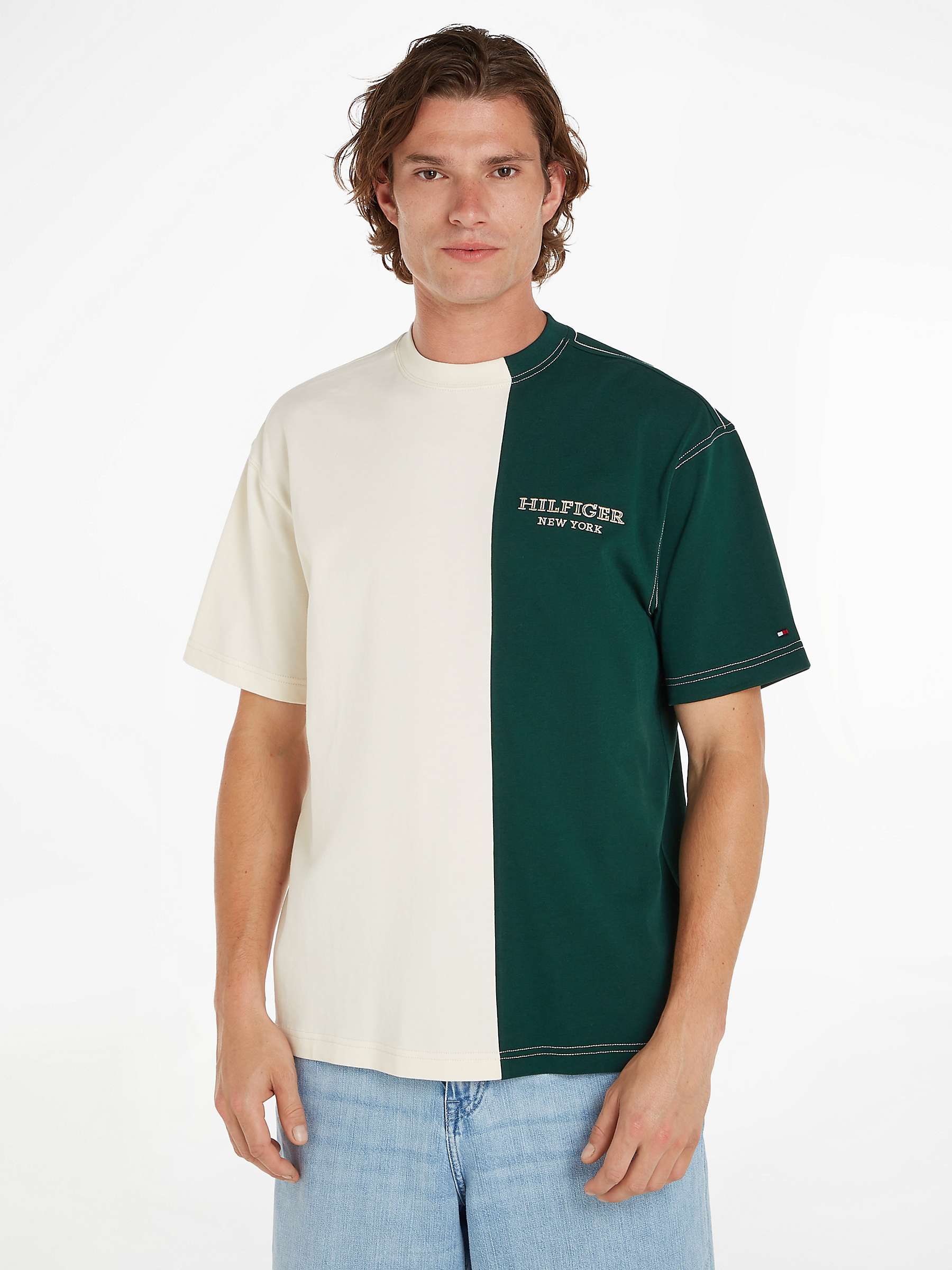Buy Tommy Hilfiger Colourblock T-Shirt, White/Multi Online at johnlewis.com
