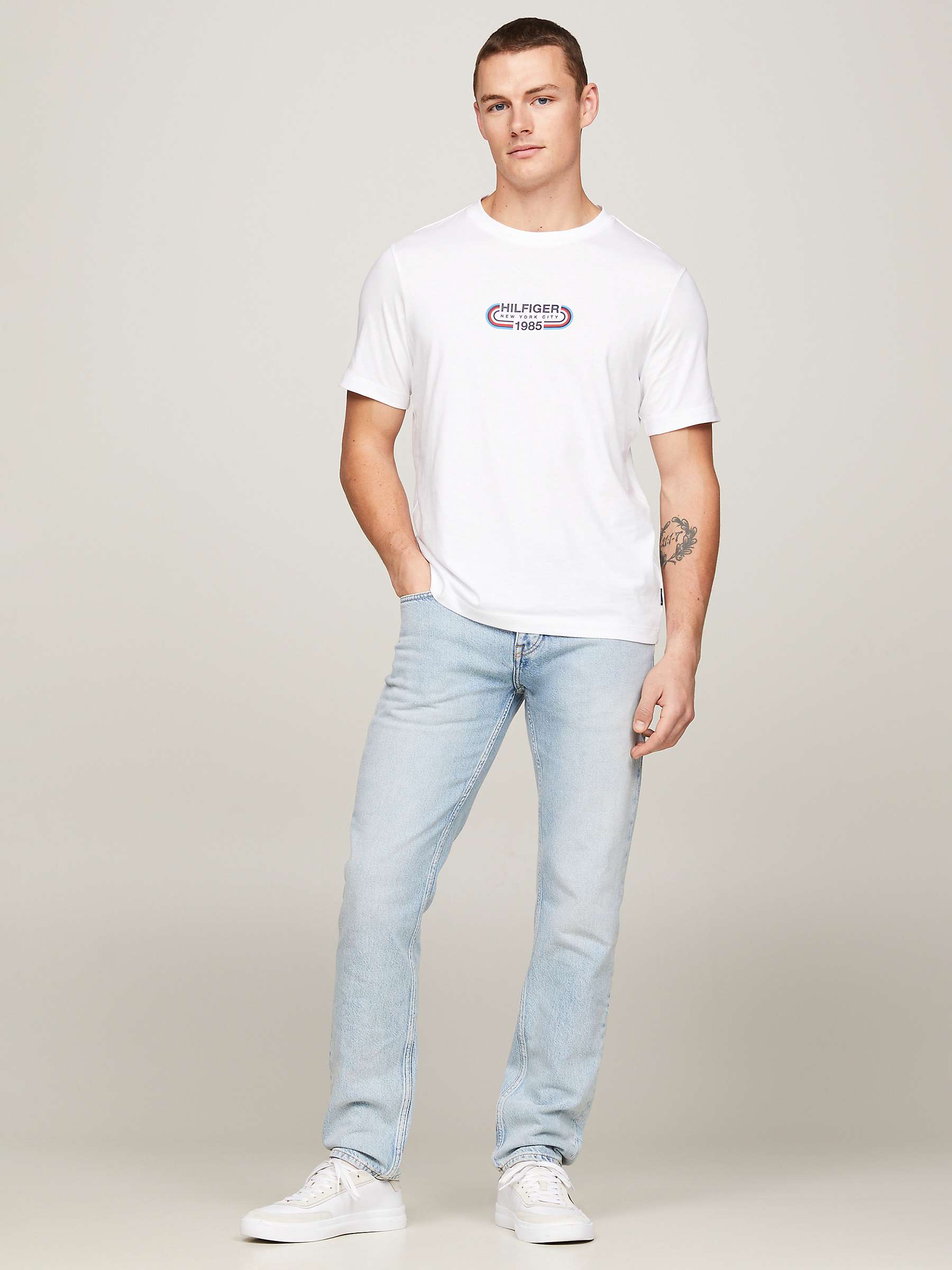 Buy Tommy Hilfiger Track Graphic T-Shirt, White Online at johnlewis.com