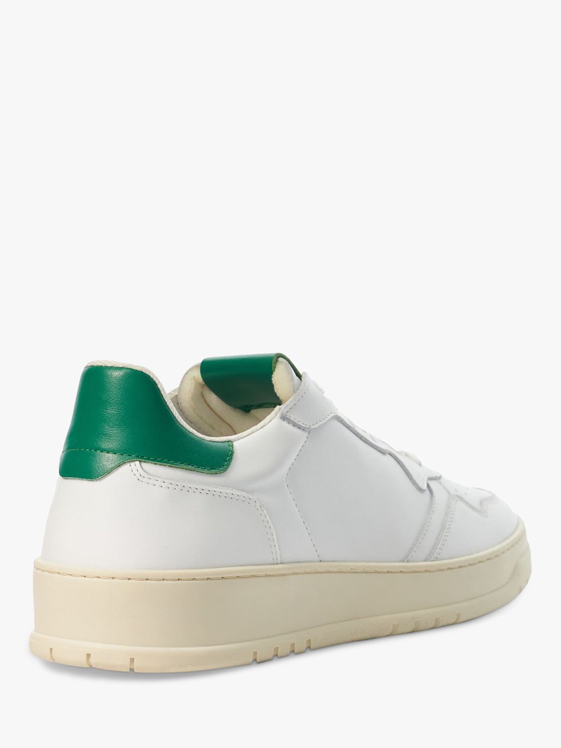 Dune Trent Leather Low Top Trainers, Off White, 6