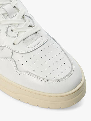 Dune Trent Leather Low Top Trainers, Off White
