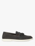 Dune Believes Top Stitch Suede Tassel Loafers, Grey