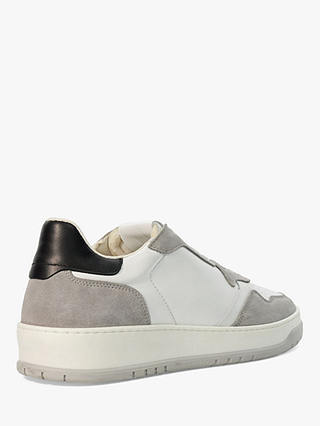 Dune Trent Leather Low Top Trainers, Grey/White