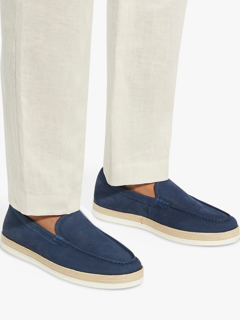 Buy Dune Bountii Leather Espadrille Detail Shoes, Navy Online at johnlewis.com