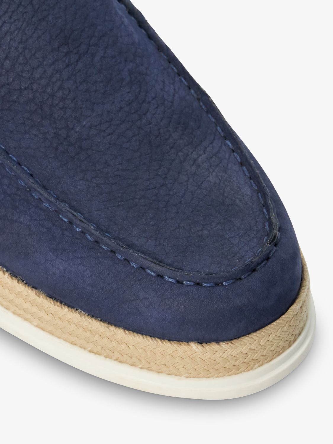 Dune Bountii Leather Espadrille Detail Shoes, Navy, 10