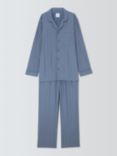 John Lewis Sateen Jacquard Pyjama Set, Blue Mid