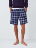 John Lewis Organic Cotton Check Lounge Shorts, Navy