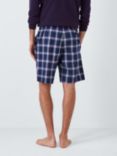 John Lewis Organic Cotton Check Lounge Shorts, Navy