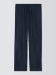 John Lewis Organic Cotton Pinstripe Pyjama Trousers, Blue Navy