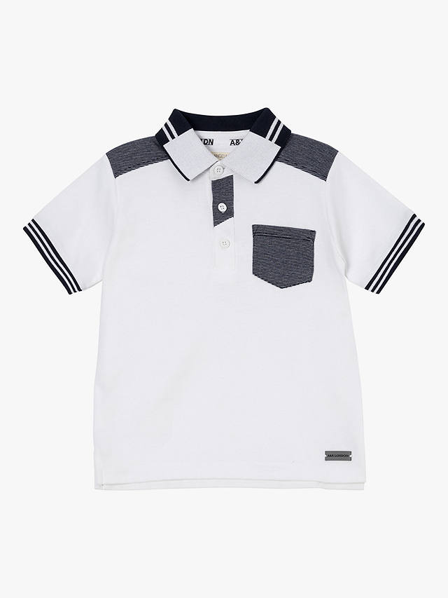 Angel & Rocket Kids' Eric Smart Pocket Polo Shirt, White