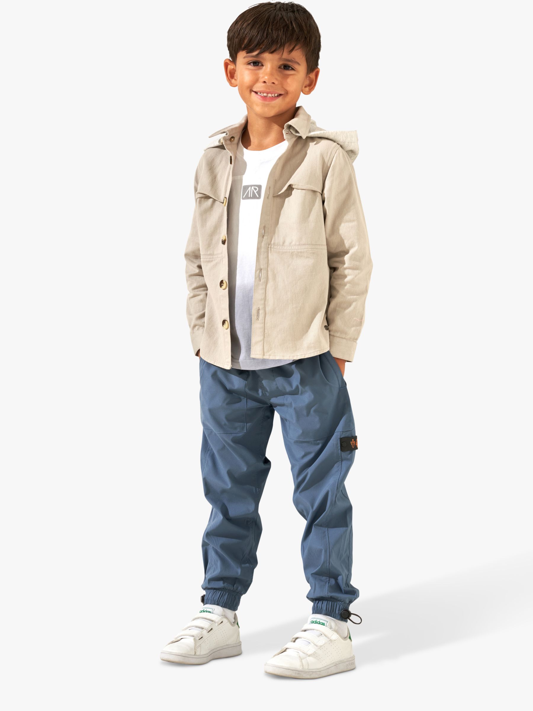Buy Angel & Rocket Kids' Finn Stretch Poplin Trousers, Blue Online at johnlewis.com