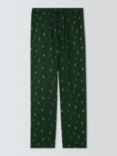 John Lewis Organic Cotton Christmas Tree Lounge Pants, Mid Green