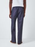 John Lewis Organic Cotton Woven Bird Print Lounge Pants, Navy Blue