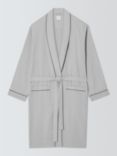 John Lewis Organic Cotton Herringbone Robe, Grey Mid