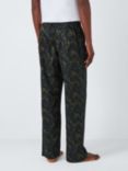 John Lewis Cotton Sateen Deco Swirl Lounge Pants, Navy Blue