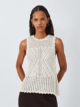 AND/OR Crochet Sparkle Yarn Knit Top, Off White