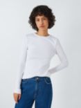 AND/OR Ribbed Long Sleeve Top, White