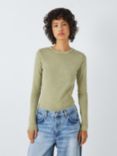 AND/OR Ribbed Long Sleeve Top, White, Green