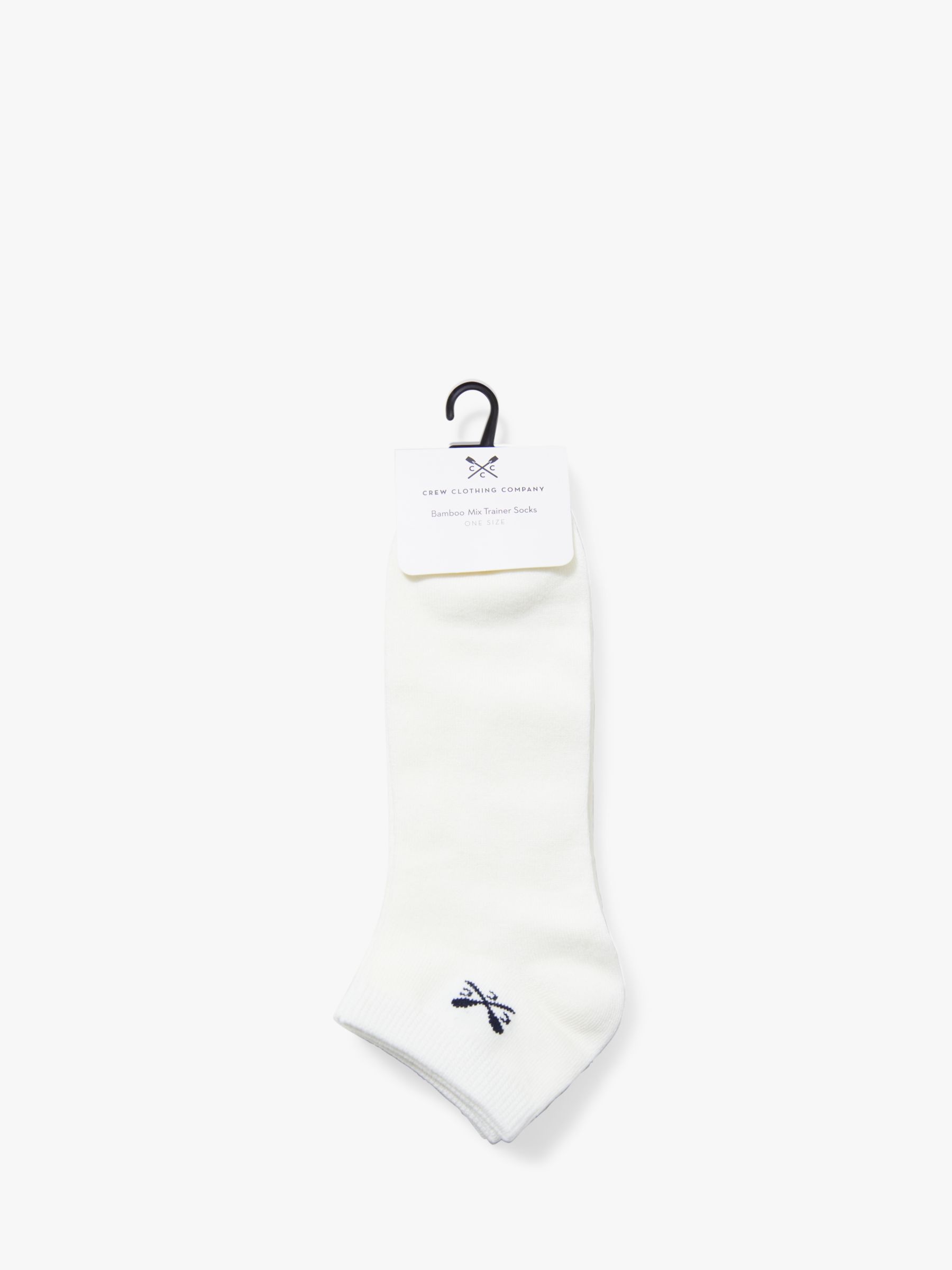 Crew Clothing Bamboo Trainer Socks, Pack of 3, White, One Size