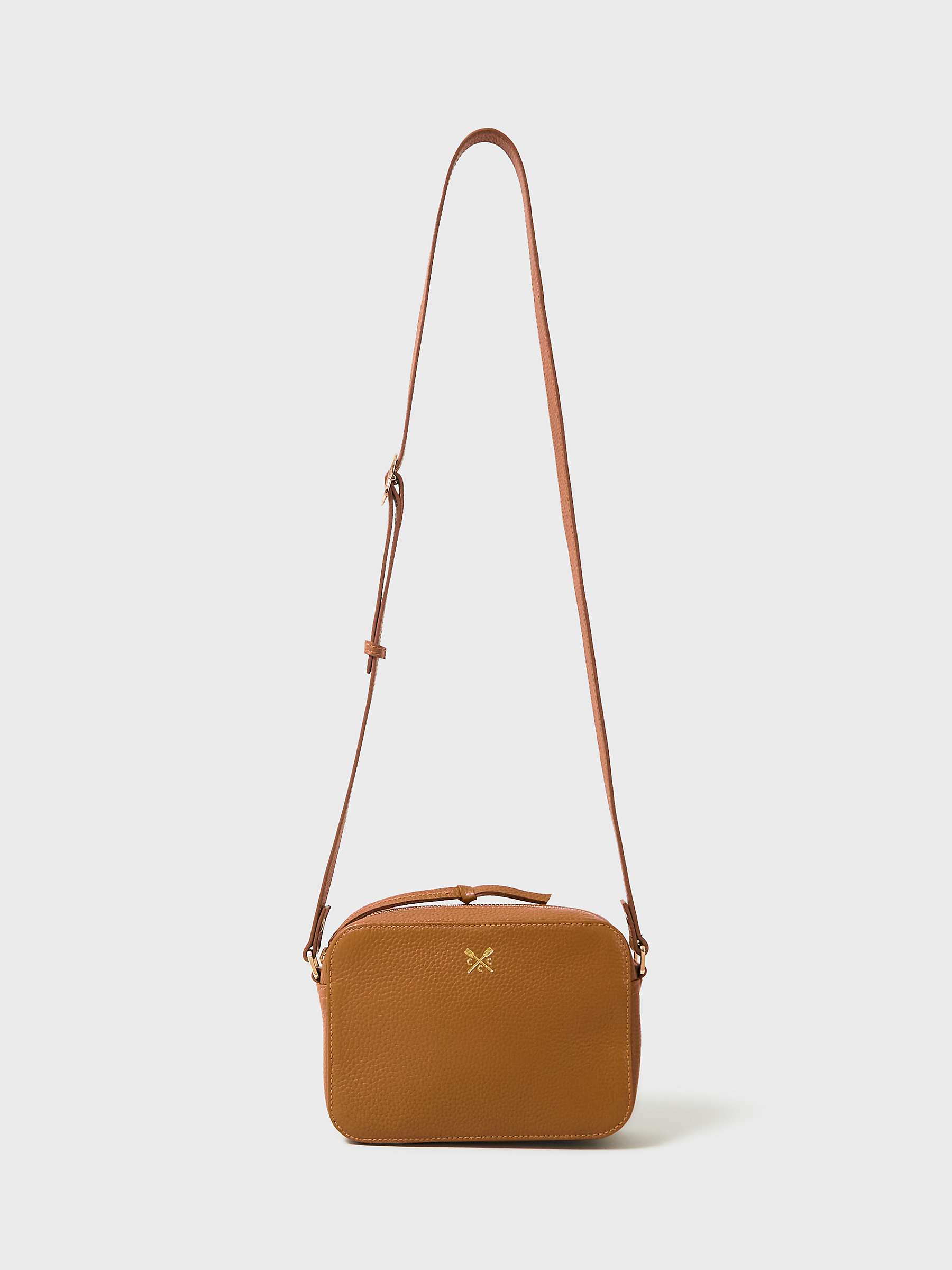 Buy Crew Clothing Leather Camera Bag, Tan Online at johnlewis.com