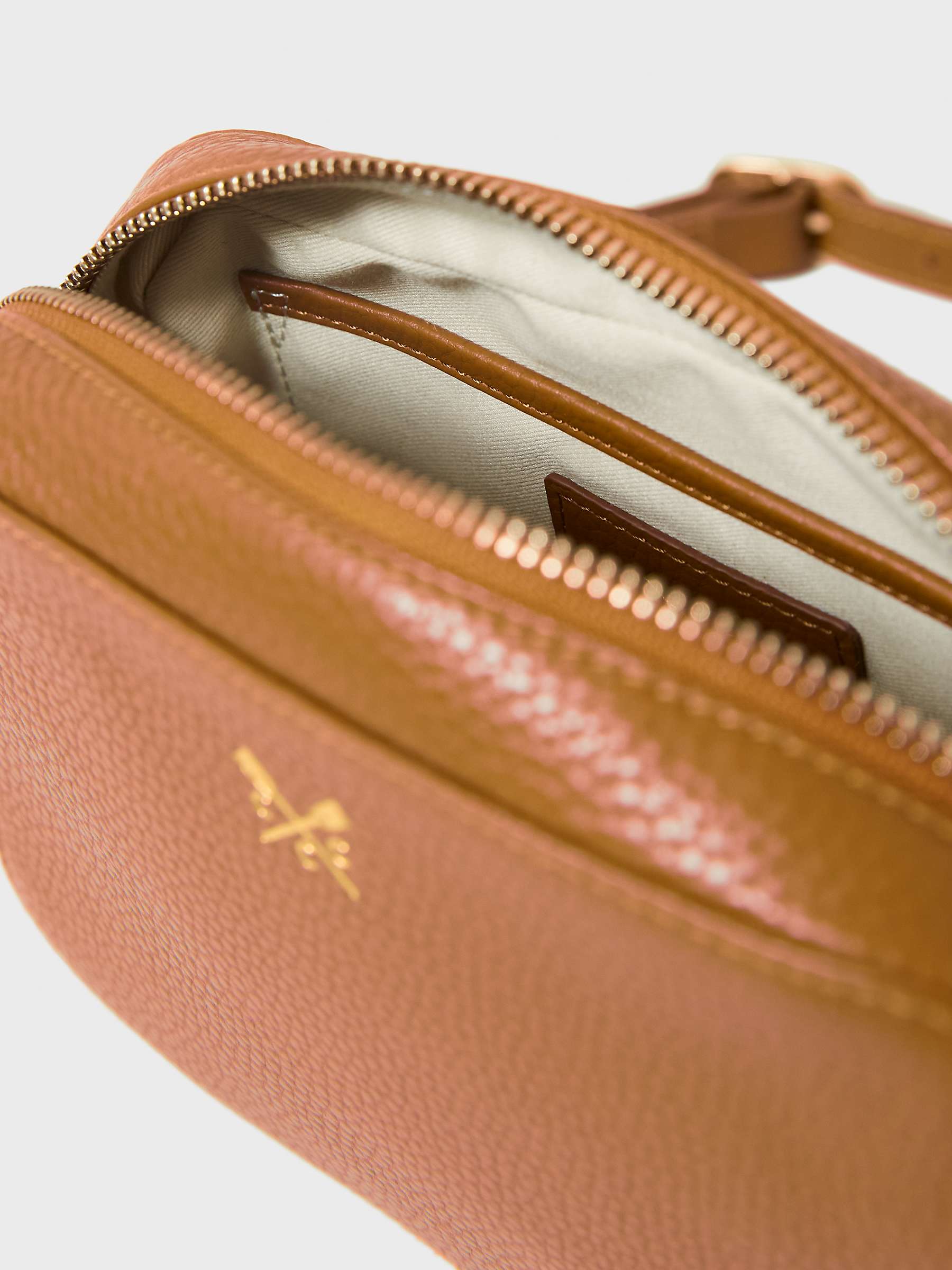 Buy Crew Clothing Leather Camera Bag, Tan Online at johnlewis.com