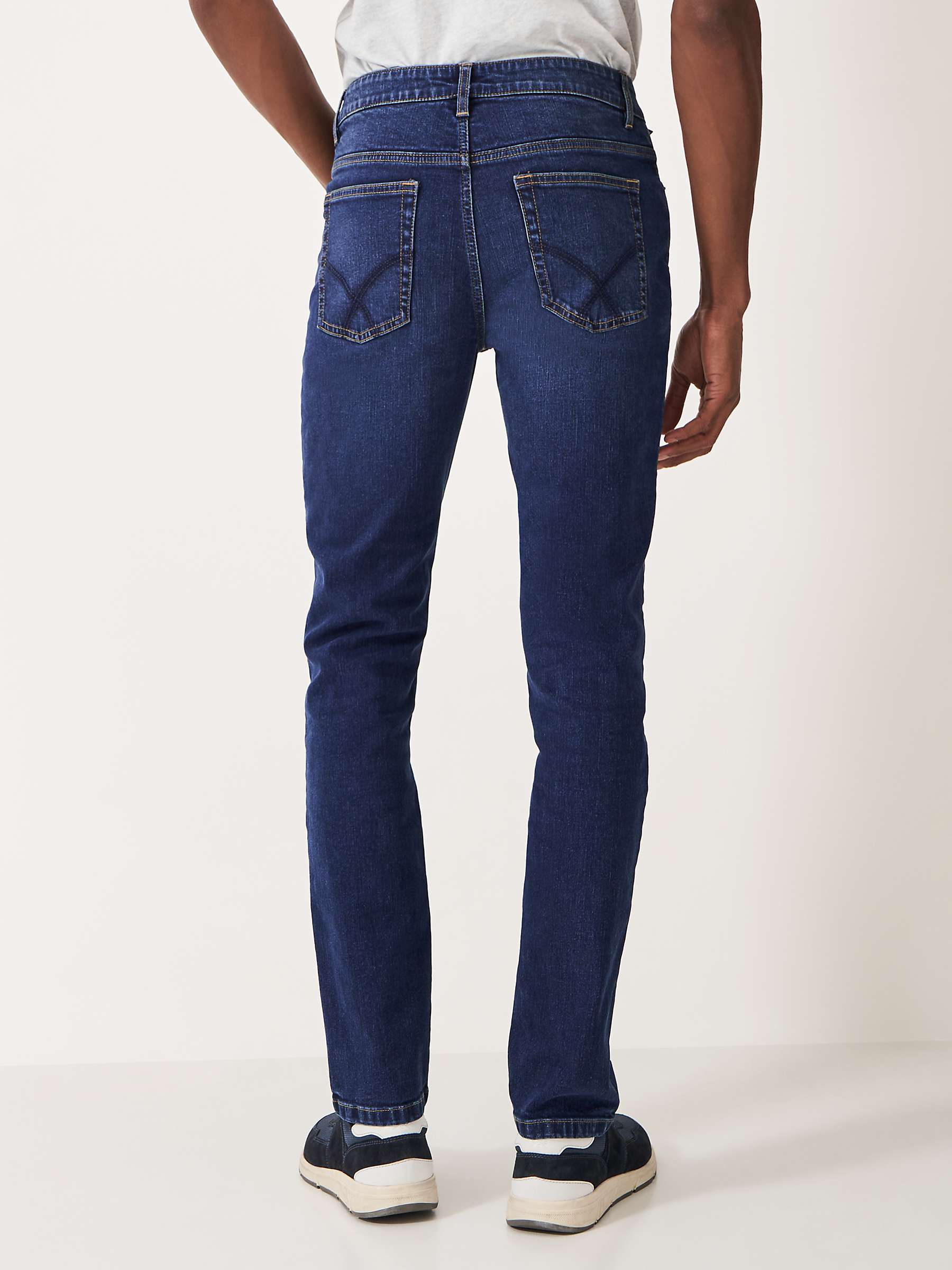 Crew Clothing Parker Straight Leg Jeans, Mid Blue at John Lewis & Partners