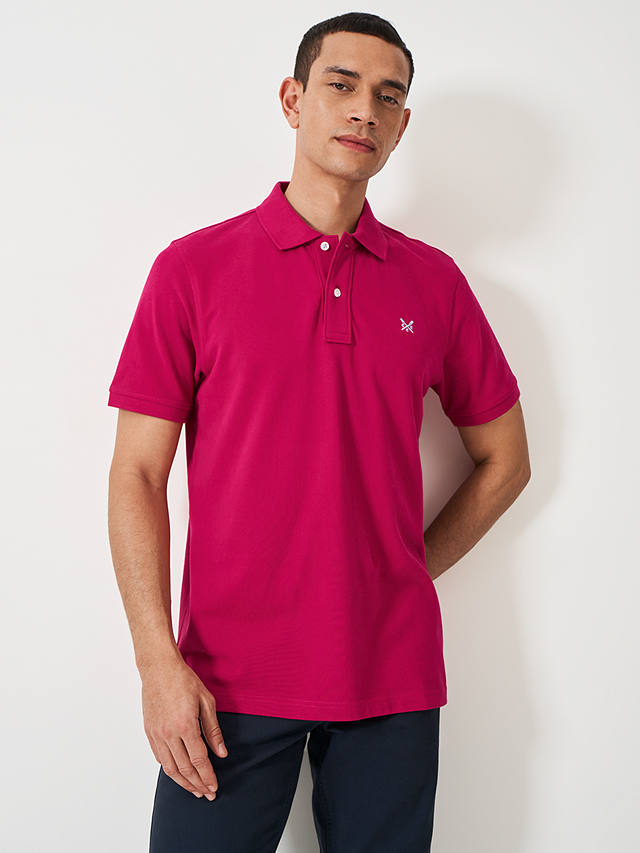 Crew Clothing Classic Pique Polo Shirt, Dark Pink