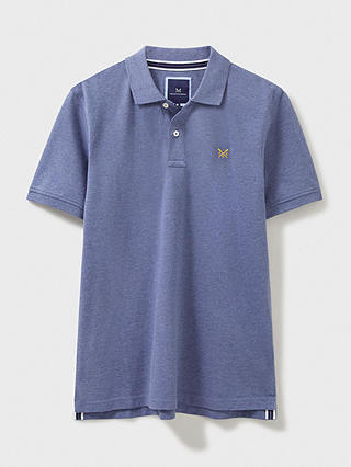 Crew Clothing Classic Pique Cotton Polo Shirt, Mid Blue