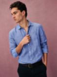 Crew Clothing Long Sleeve Linen Classic Shirt, Dark Blue