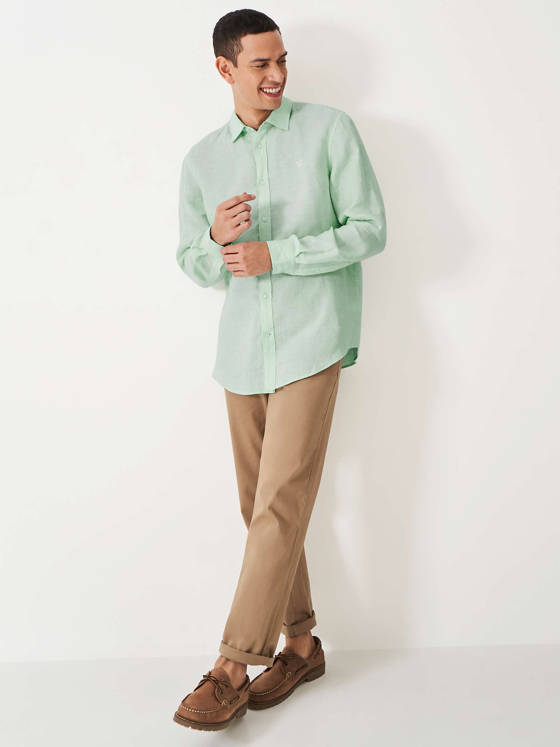 Buy Crew Clothing Linen Long Sleeve Shirt Online at johnlewis.com