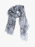 Bloom & Bay Delta Square Zebra Scarf, Black/Grey