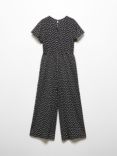 Mango Kids' Toppi Polka Dot Jumpsuit, Black