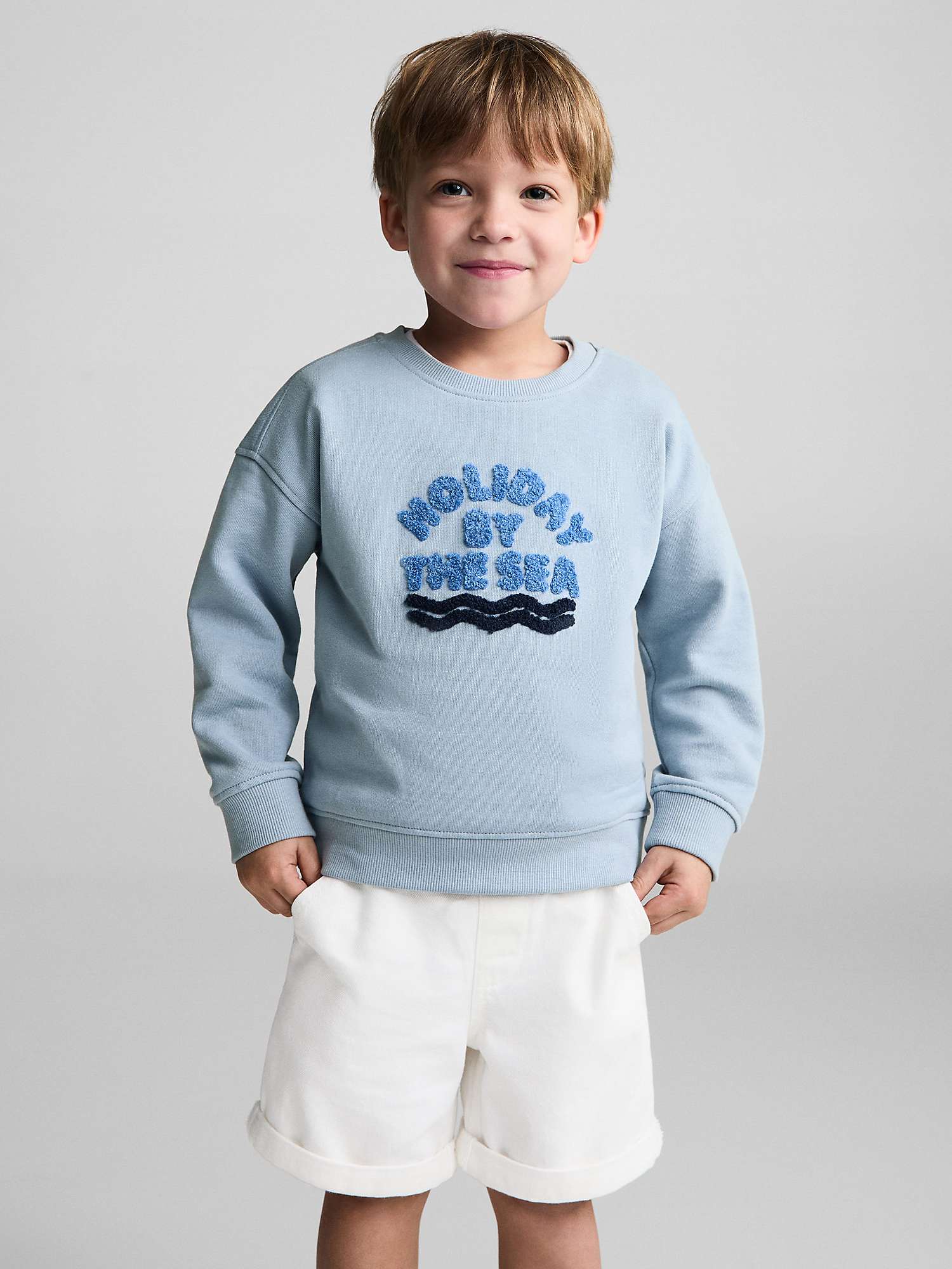 Buy Mango Baby The Sea Sweatshirt, Light Pastel Blue Online at johnlewis.com