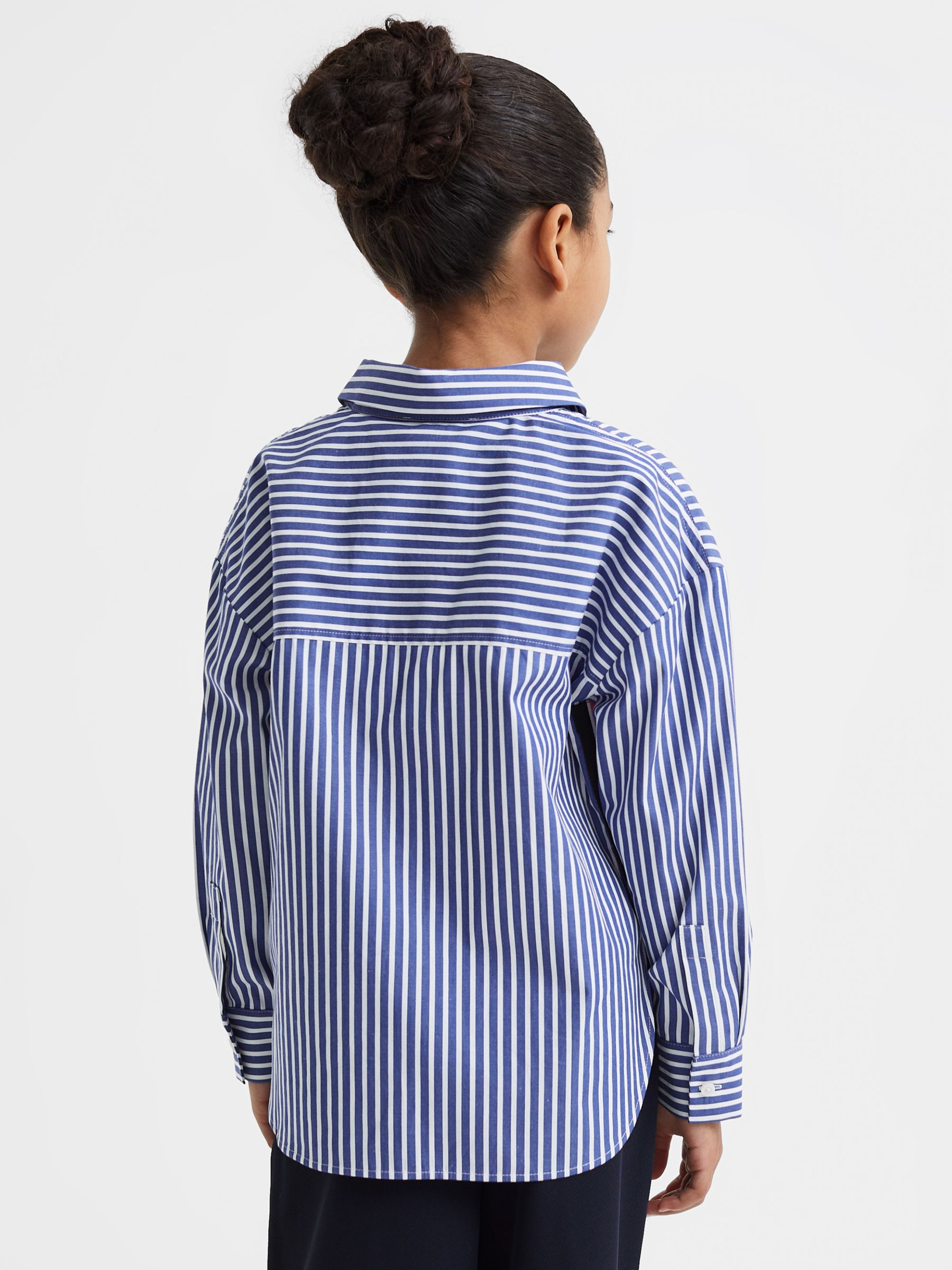 Buy Reiss Kids' Danica Stripe Shirt, Blue Online at johnlewis.com