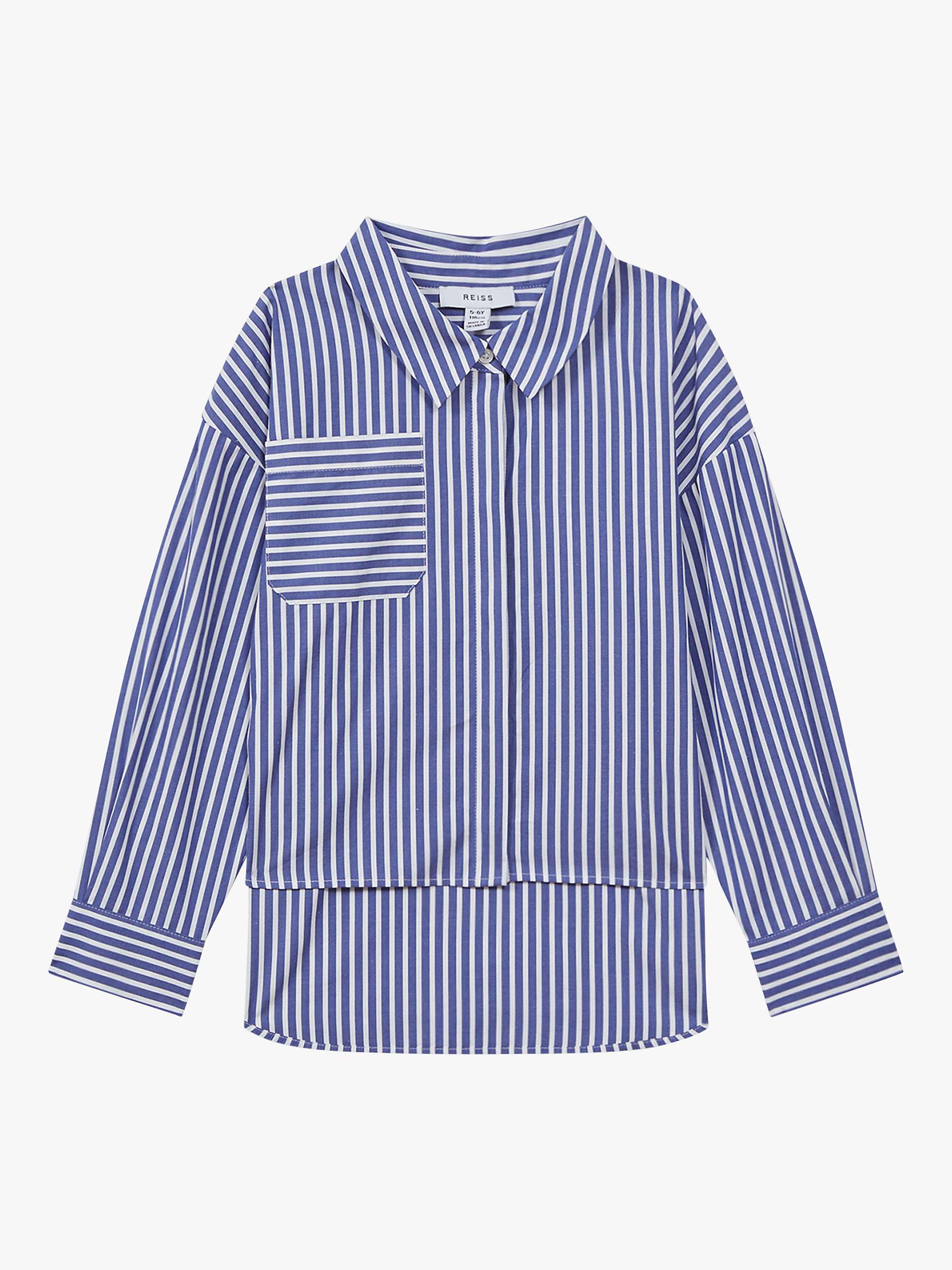 Buy Reiss Kids' Danica Stripe Shirt, Blue Online at johnlewis.com