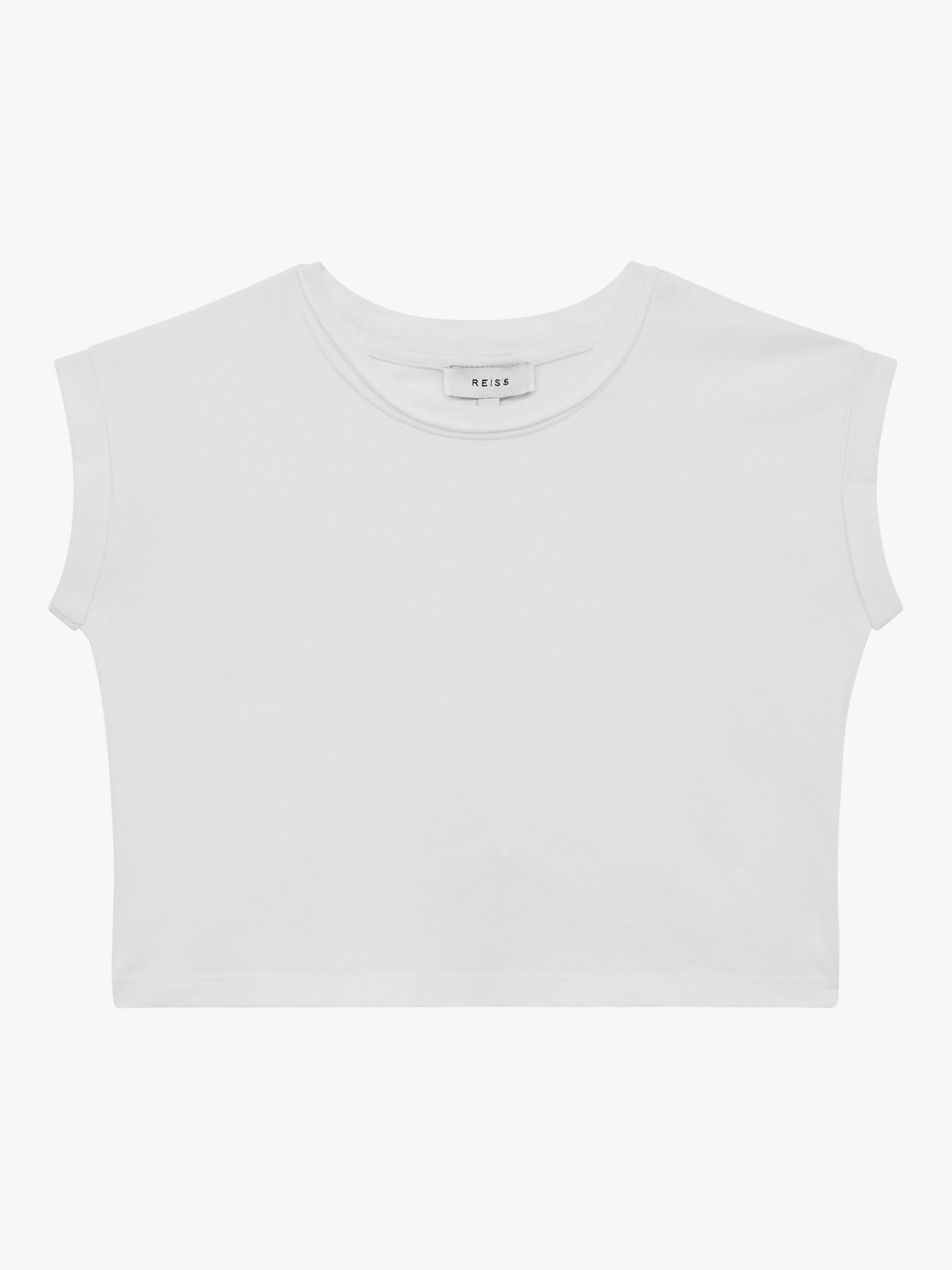 Buy Reiss Kids' Terry Cotton Cropped T-Shirt, White Online at johnlewis.com