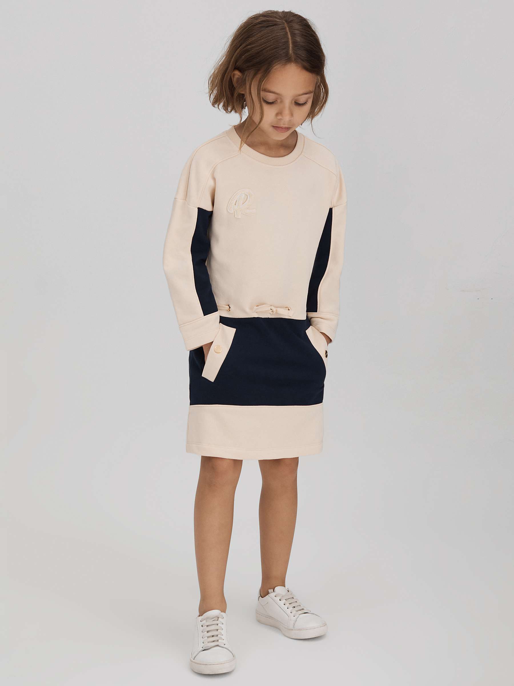 Buy Reiss Kids' Elsa Logo Jersey Sweatshirt Dress, Ivory/Multi Online at johnlewis.com