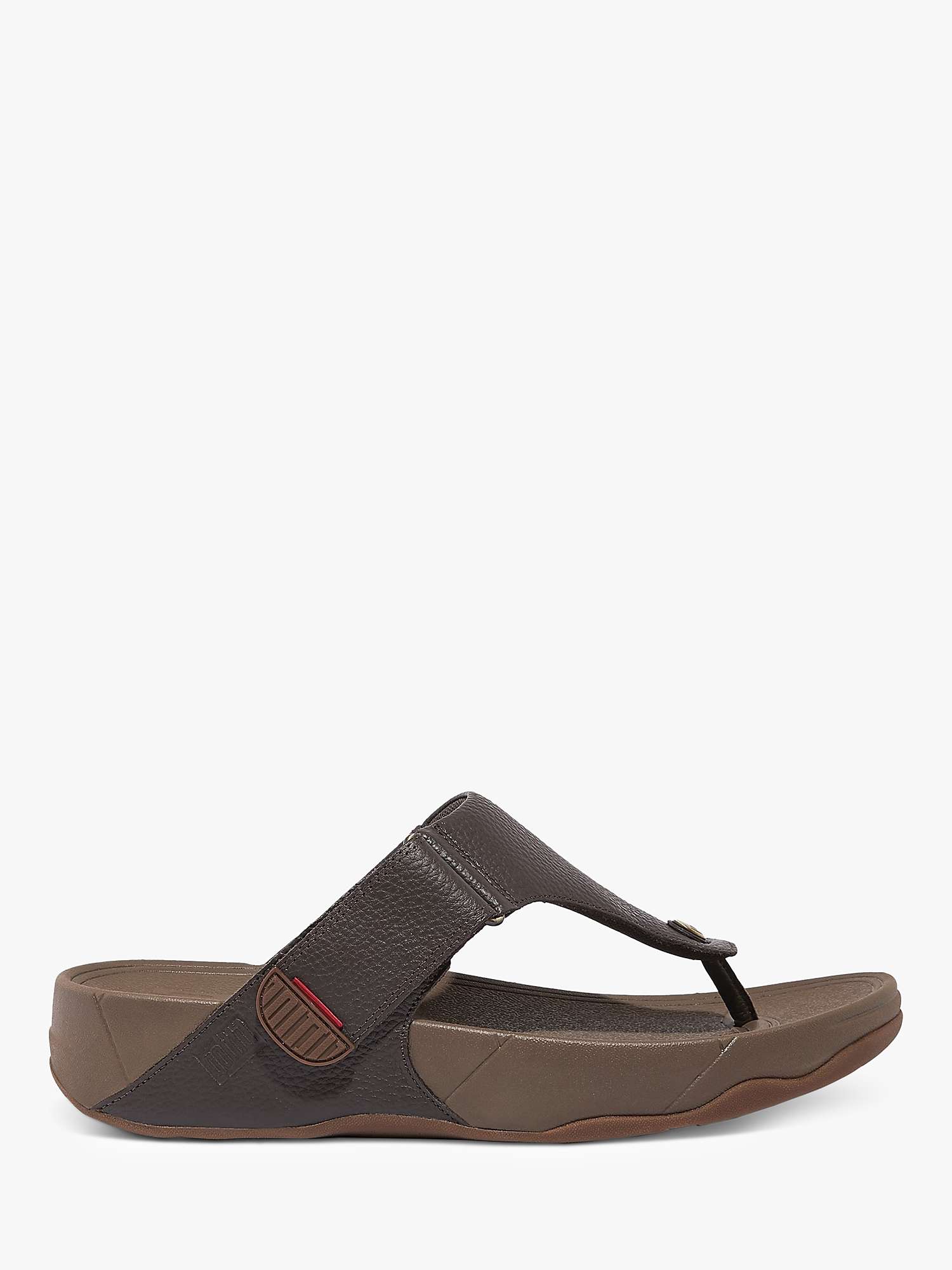 Buy FitFlop Trakk II Leather Sandals, Chocolate Online at johnlewis.com