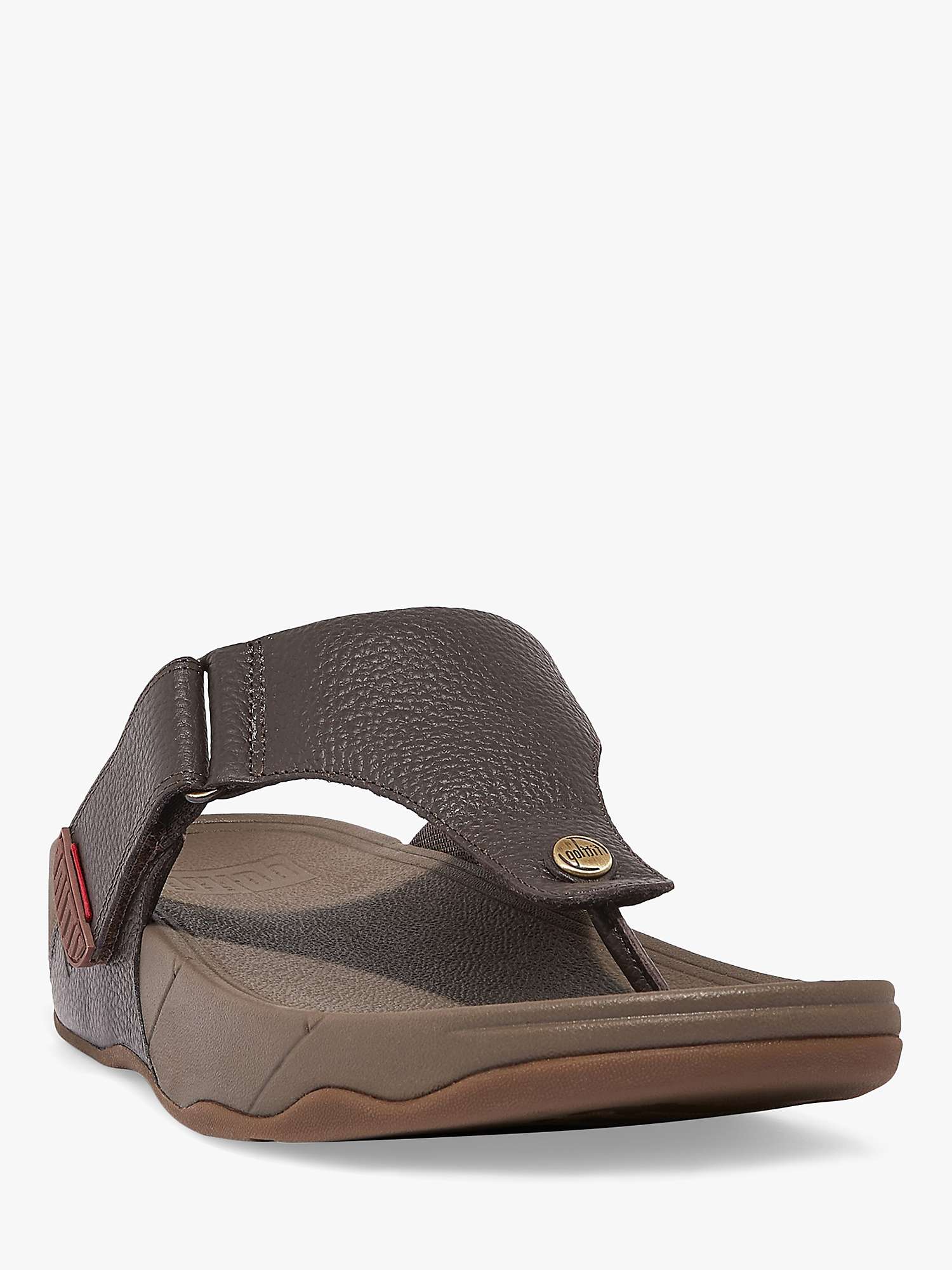 Buy FitFlop Trakk II Leather Sandals, Chocolate Online at johnlewis.com