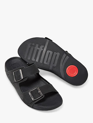 FitFlop Gogh Moc Leather Sliders, Black