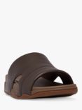 FitFlop Freeway Leather Sliders, Chocolate