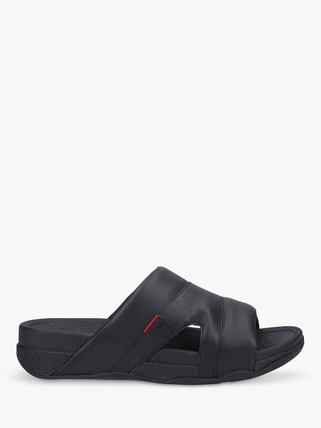 FitFlop Freeway Leather Sliders, Black