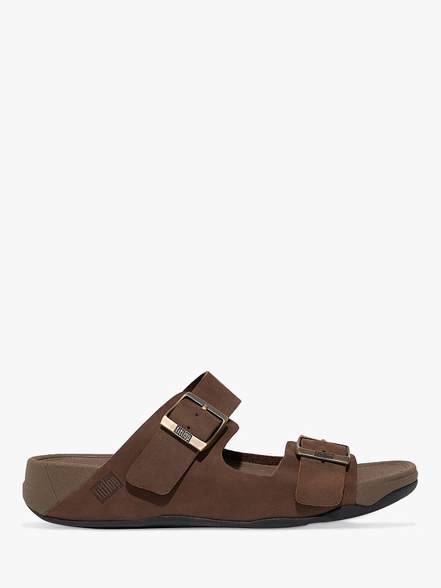 FitFlop Gogh Moc Leather Sliders, Chocolate