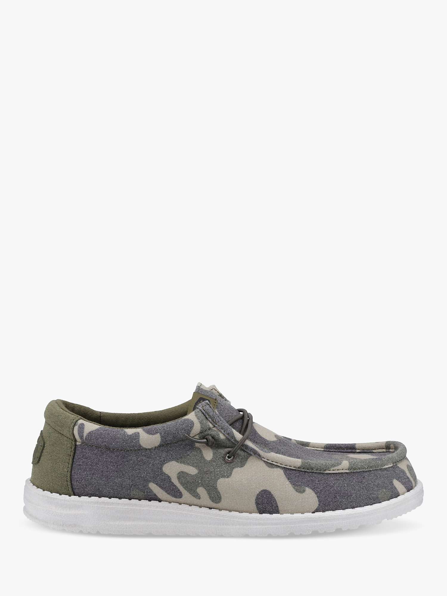 Buy Hey Dude Wally Washed Camo Shoes, Green/Multi Online at johnlewis.com